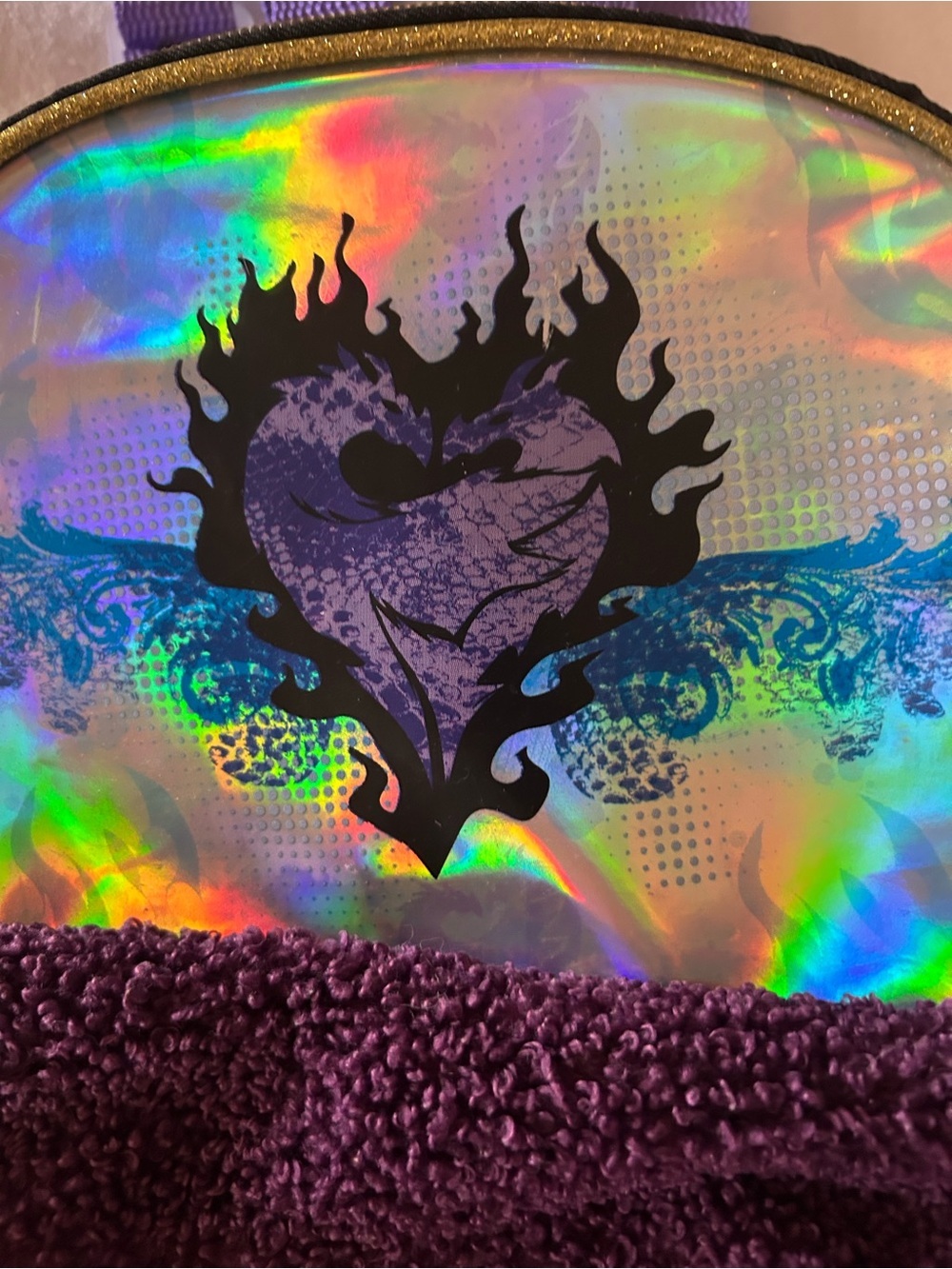 Disney Descendants 3 ‘SO NOT ORDINARY’ Purple Mini Backpack Holographic Top - Picture 3 of 9